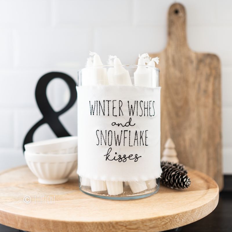 Stickdatei Schriftzug Winter Wishes 10x10 bis 20x30