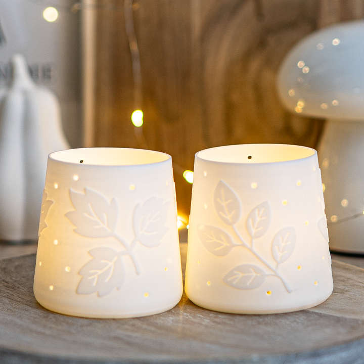 STL und 3MF Druckdatei 3D, Teelicht LED, Windlicht, Herbst Blätter, inkl. Mini-Gewerbelizenz