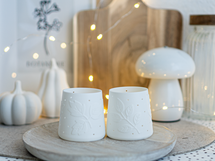 STL und 3MF Druckdatei 3D, Teelicht LED, Windlicht, Herbst Blätter, inkl. Mini-Gewerbelizenz