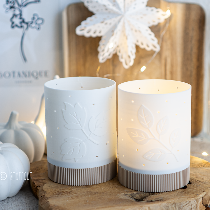 STL und 3MF Druckdatei 3D, Teelicht LED, Windlicht, Herbst, inkl. Mini-Gewerbelizenz