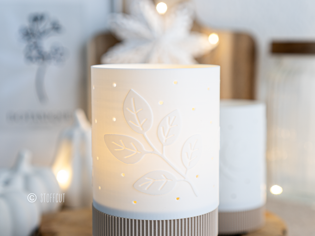 STL und 3MF Druckdatei 3D, Teelicht LED, Windlicht, Herbst, inkl. Mini-Gewerbelizenz