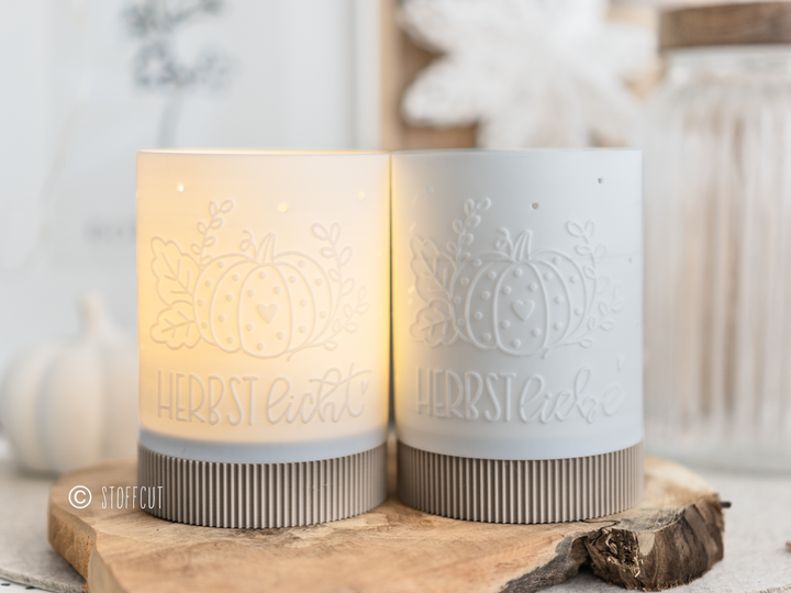 STL und 3MF Druckdatei 3D, Teelicht mit Sockel, LED, Windlicht, Kürbis , inkl. Mini-Gewerbelizenz