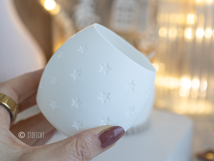 STL und 3MF Druckdatei 3D, Teelicht LED, Kugel Windlicht, Sterne,  inkl. Mini-Gewerbelizenz
