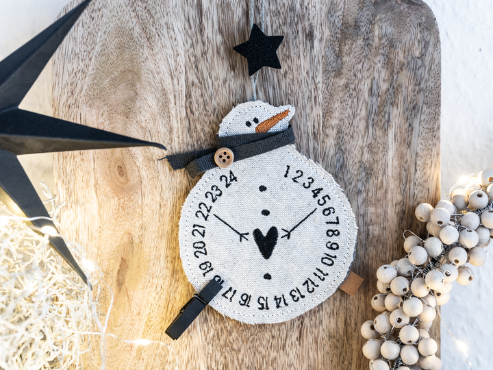 Stickdatei ITH Schneemann Countdown
