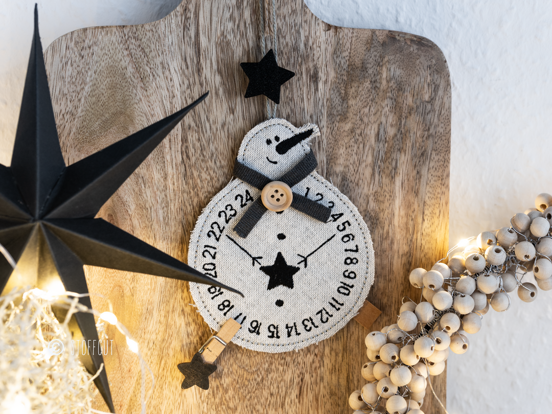 Stickdatei ITH Schneemann Countdown