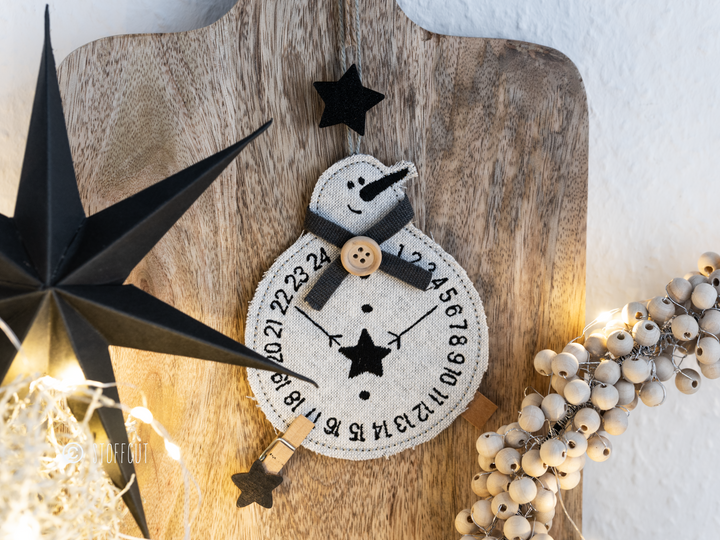 Stickdatei ITH Schneemann Countdown