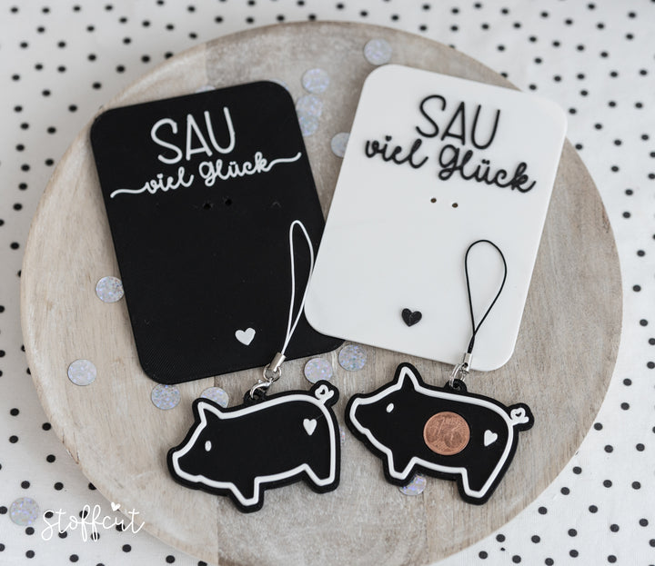 STL und 3MF Druckdatei 3D, Schweinchen, Anhänger und Karte, Silvester, Neujahr, inkl. Mini-Gewerbelizenz