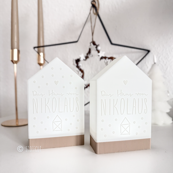 STL und 3MF Druckdatei 3D, Teelicht Haus mit Sockel, LED, Windlicht, Nikolaushaus, inkl. Mini-Gewerbelizenz