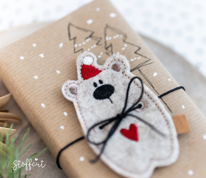 Stickdatei ITH Bärbel Geschenk Anhänger, Verpackung