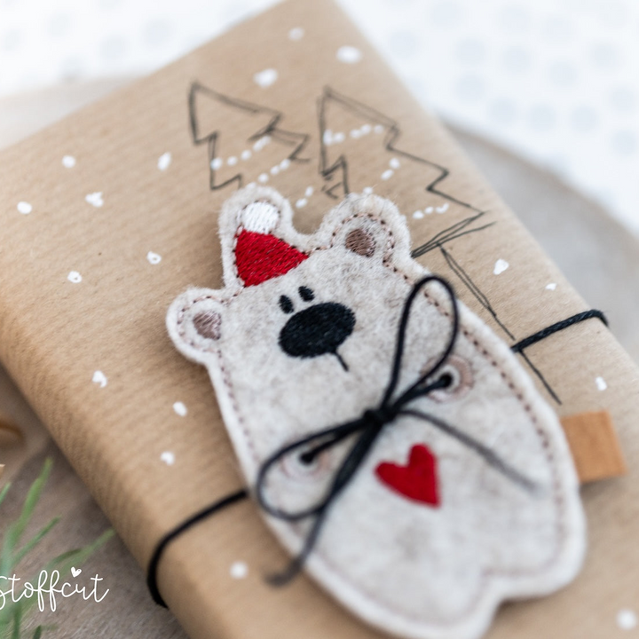 Stickdatei ITH Bärbel Geschenk Anhänger, Verpackung