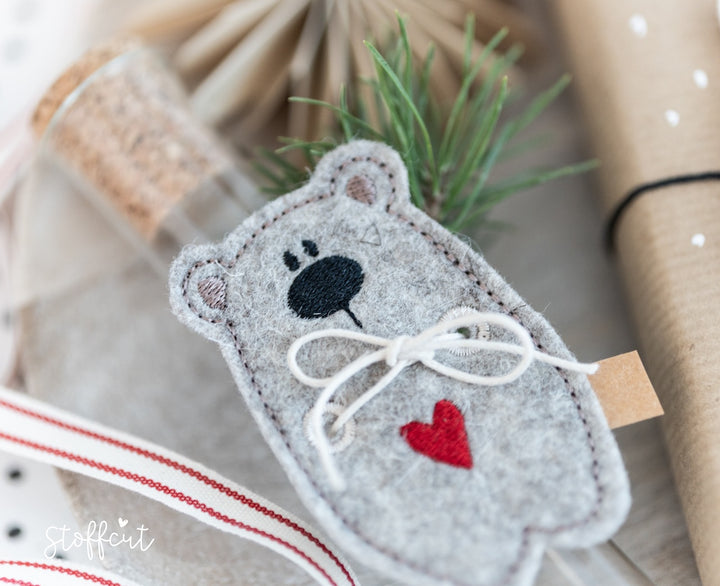 Stickdatei ITH Bärbel Geschenk Anhänger, Verpackung