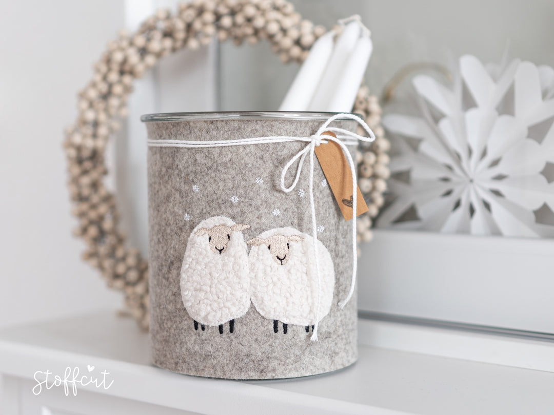 Stickdatei Schafe Doodle – Winterliches Stickmotiv für Maschinenstickerei | Digitaler Download