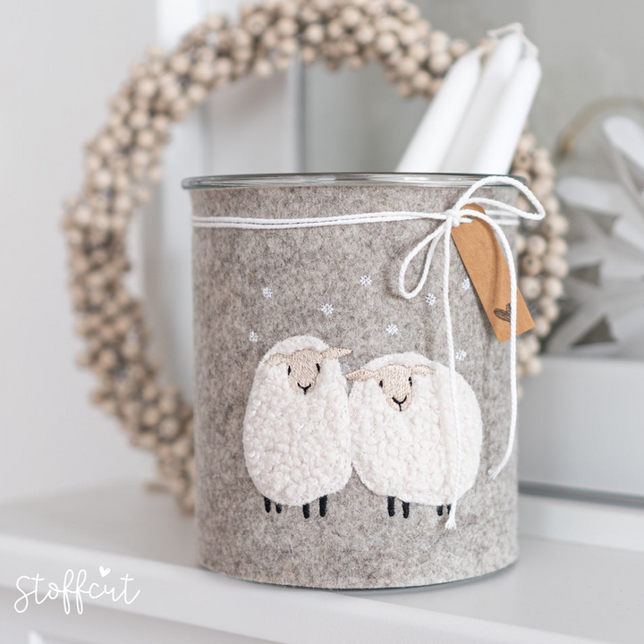 Stickdatei Schafe Doodle – Winterliches Stickmotiv für Maschinenstickerei | Digitaler Download