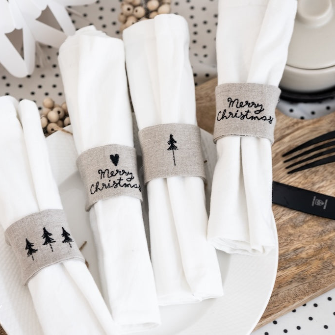 Stickdatei ITH Serviettenringe, Serviettenbänder, Weihnachten, Xmas