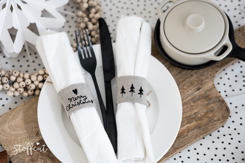 Stickdatei ITH Serviettenringe, Serviettenbänder, Weihnachten, Xmas