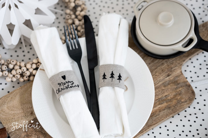 Stickdatei ITH Serviettenringe, Serviettenbänder, Weihnachten, Xmas