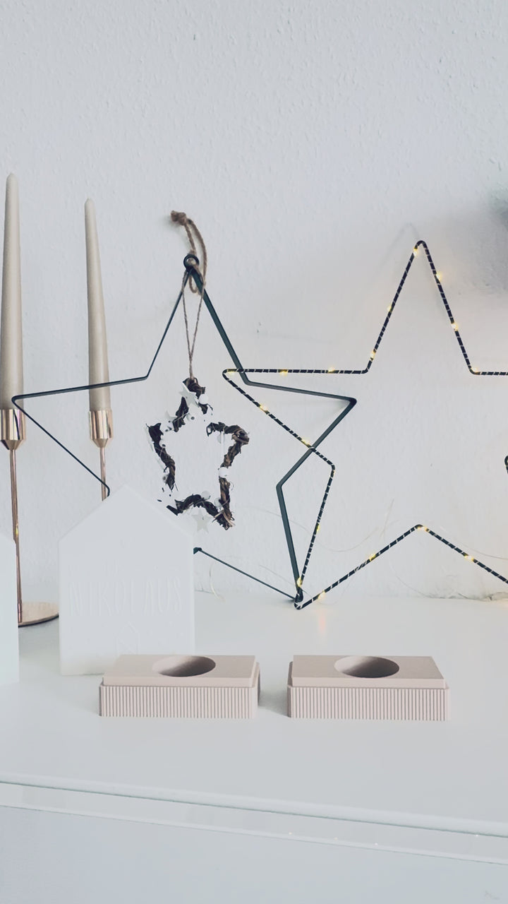 STL und 3MF Druckdatei 3D, Teelicht Haus mit Sockel, LED, Windlicht, Nikolaushaus, inkl. Mini-Gewerbelizenz
