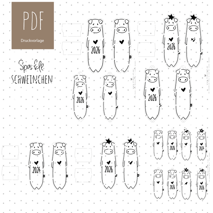 Druckvorlage Sparkle Schweinchen PDF